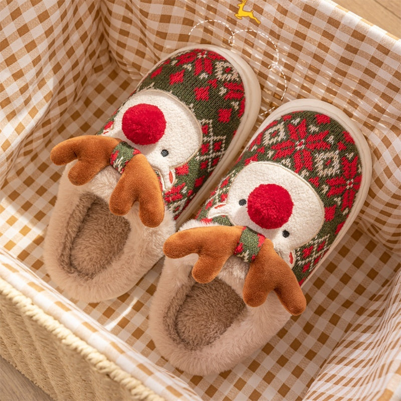 Cozy Elk Christmas Slippers