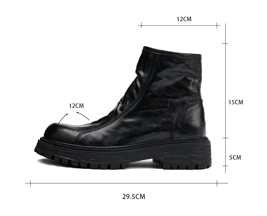 Autumn/Winter Genuine Leather High-top Boots