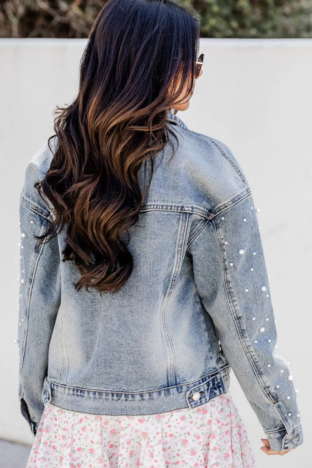 Stylish denim jacket with bead detailing