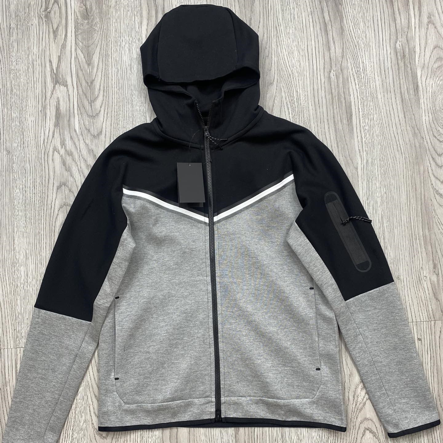 Air Layer Cotton Knit Hooded Jacket Zipper