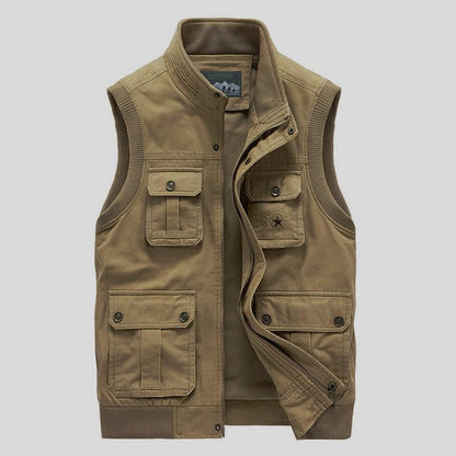 Cotton vest with multiple pockets.