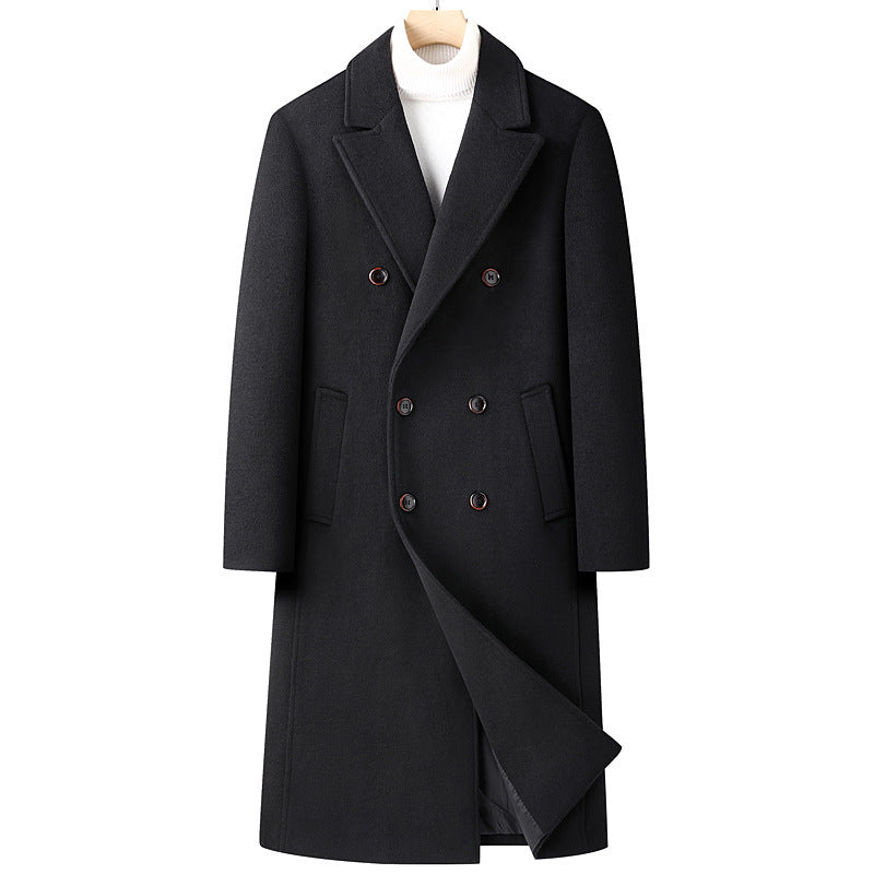 Woolen Coat Long Double Breasted