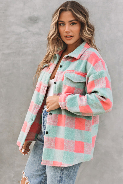 Oversized casual pink jacket