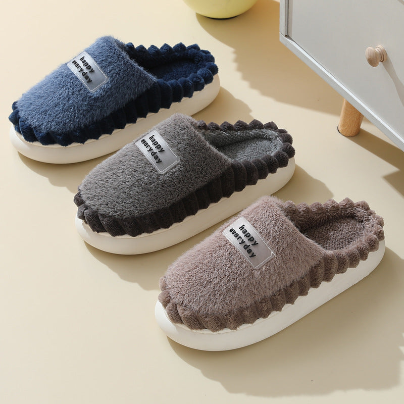 Colorful fleece slippers for warmth