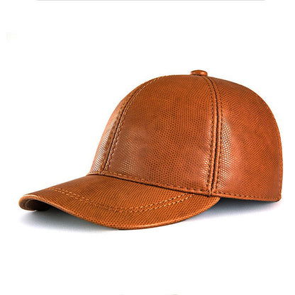 Stylish unisex leather baseball cap