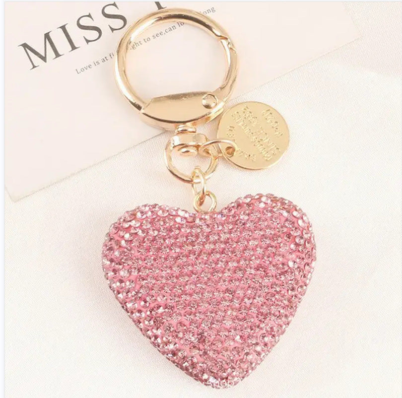 Creative Fashion Rhinestone Heart Keychain Pendant