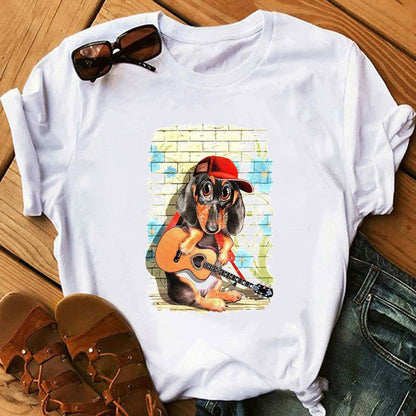 Puppy Print T-shirt For Women