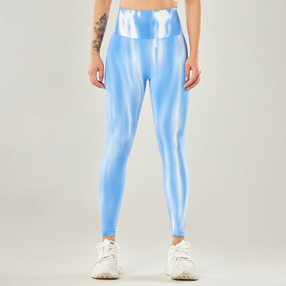 Seamless tie-dye yoga pants