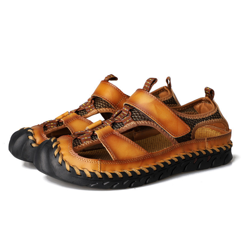 Summer Men's Outdoor Plus Size Leather Sandals