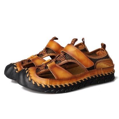 Summer Men's Outdoor Plus Size Leather Sandals