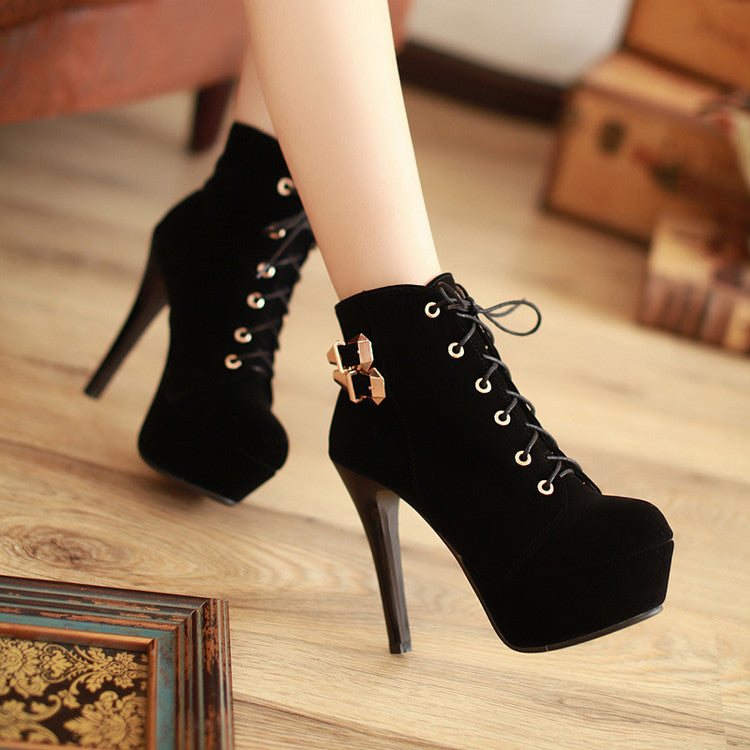 High heel booties