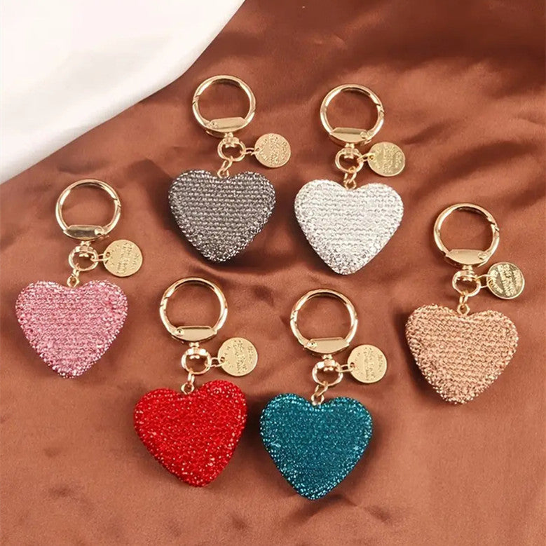 Creative Fashion Rhinestone Heart Keychain Pendant