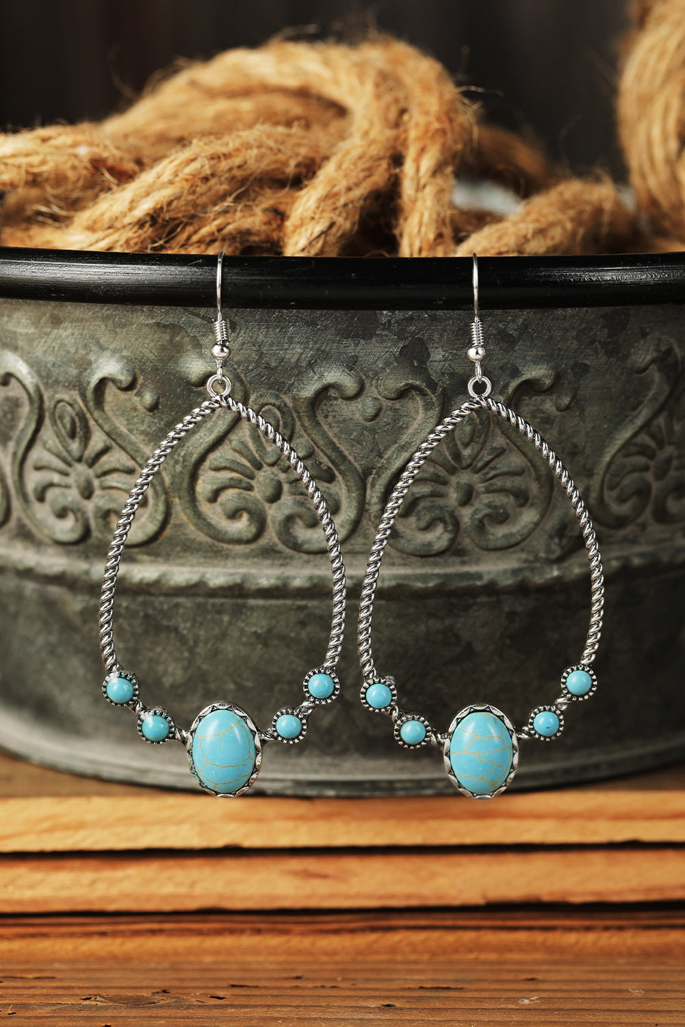 Silver Vintage Turquoise Earrings