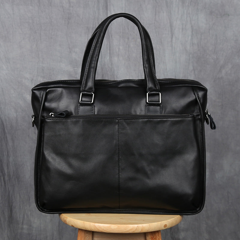 Men's Portable Leather Leisure Briefcase