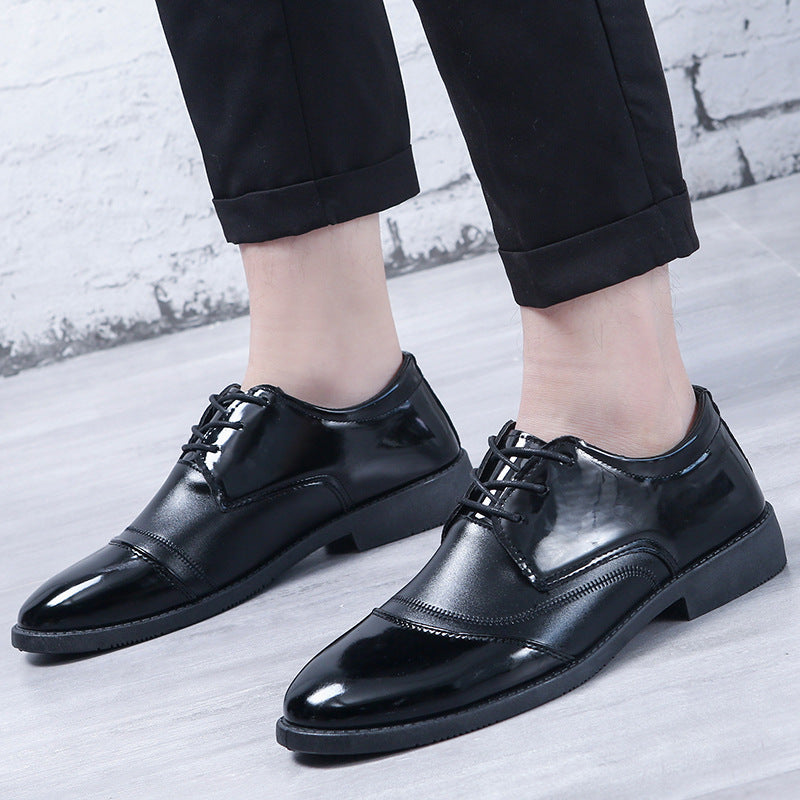 Business Formal Wear British Black Soft End Leather Shoes Men