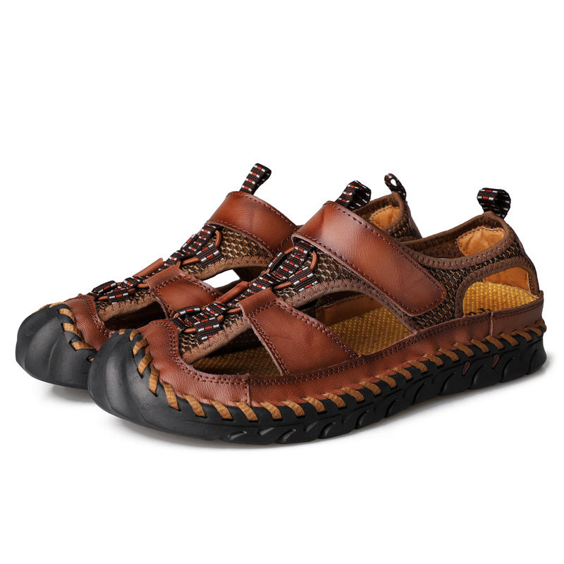 Summer Men's Outdoor Plus Size Leather Sandals