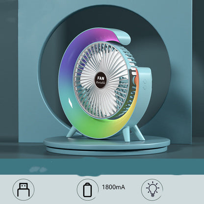 Portable, silent, bright, charging, desktop fan.