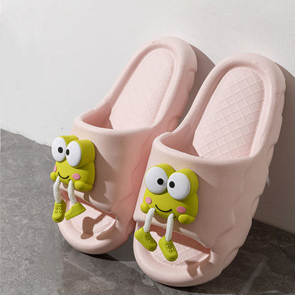 Whimsical frog slippers: summer fun