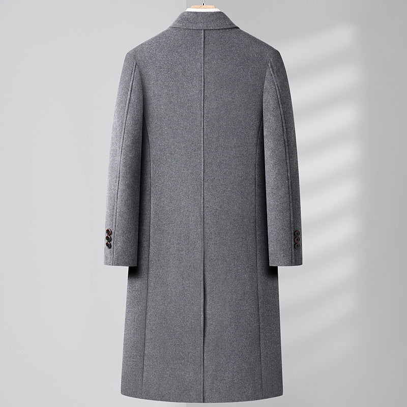 Woolen Coat Long Double Breasted