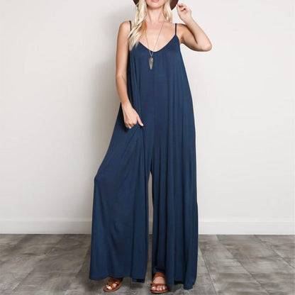 Summer V Neck Long Jumpsuits