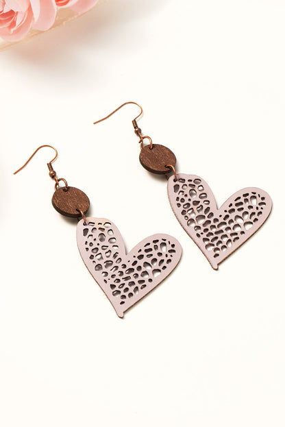 Pink heart dangle earrings