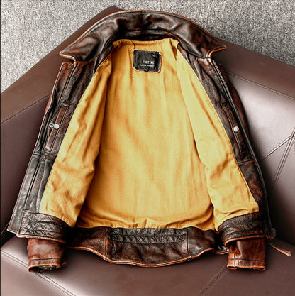 Motorcycle Short Stone Grinding Worn Coat