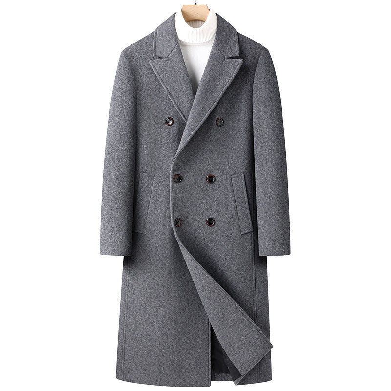 Woolen Coat Long Double Breasted