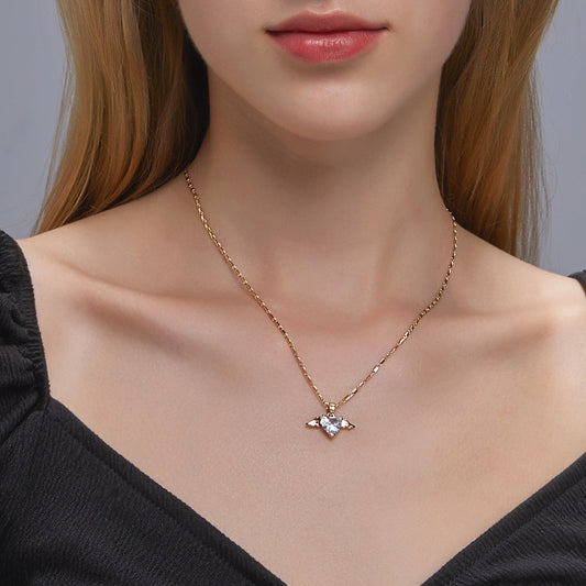 BaaQua Heart Wings Necklace For Women