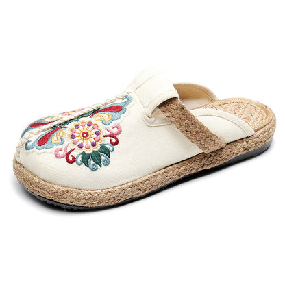 Ethnic Style Embroidered Slippers Hand-woven