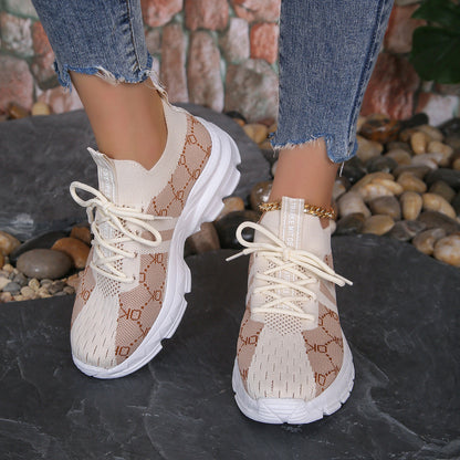 Breathable Canvas Sneakers Mesh Lace Up Flat Shoes