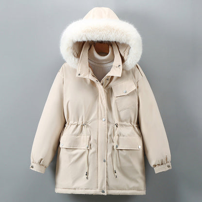 Slimming Thickened Mid-length Down Cotton Jacket Coat