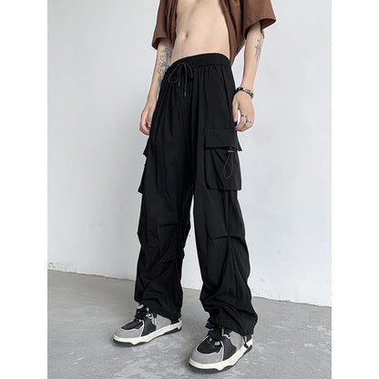 Versatile slim-fit draping trousers.