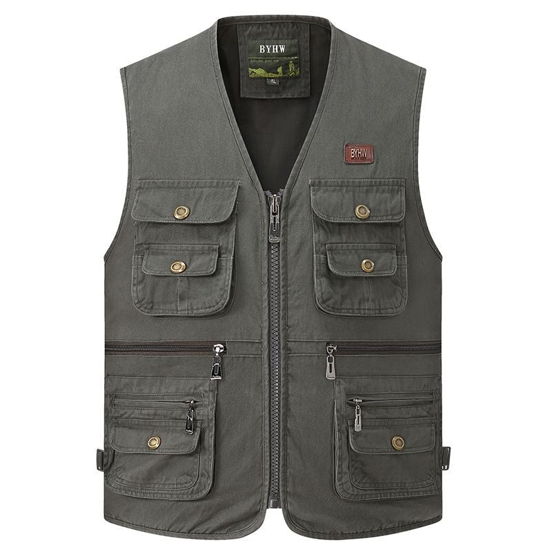 Cotton vest with multiple pockets.