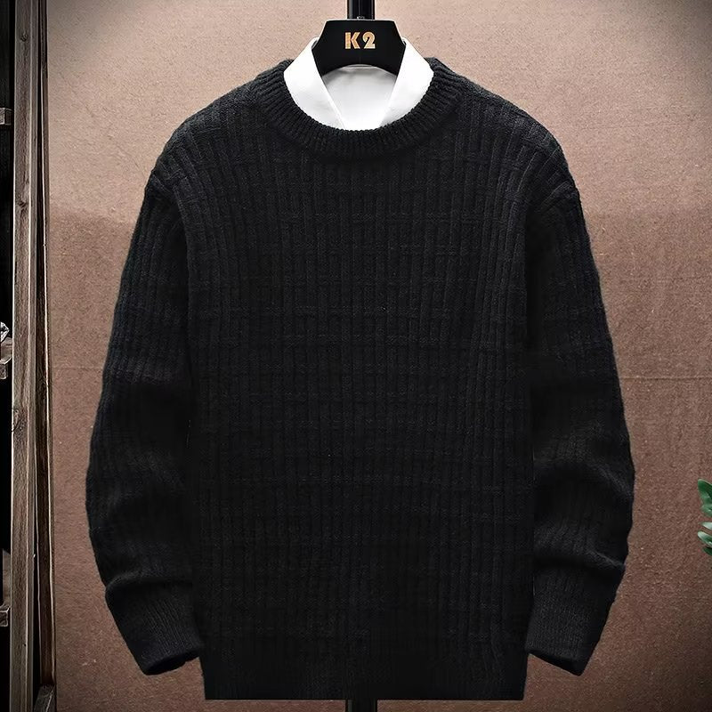 Crew Neck Sweater Men's Loose Outer Wear Knitwear