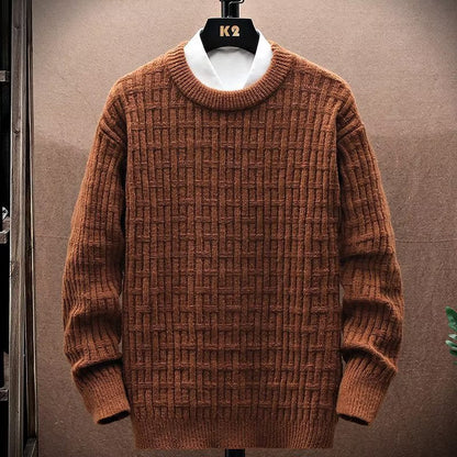 Crew Neck Sweater Men's Loose Outer Wear Knitwear