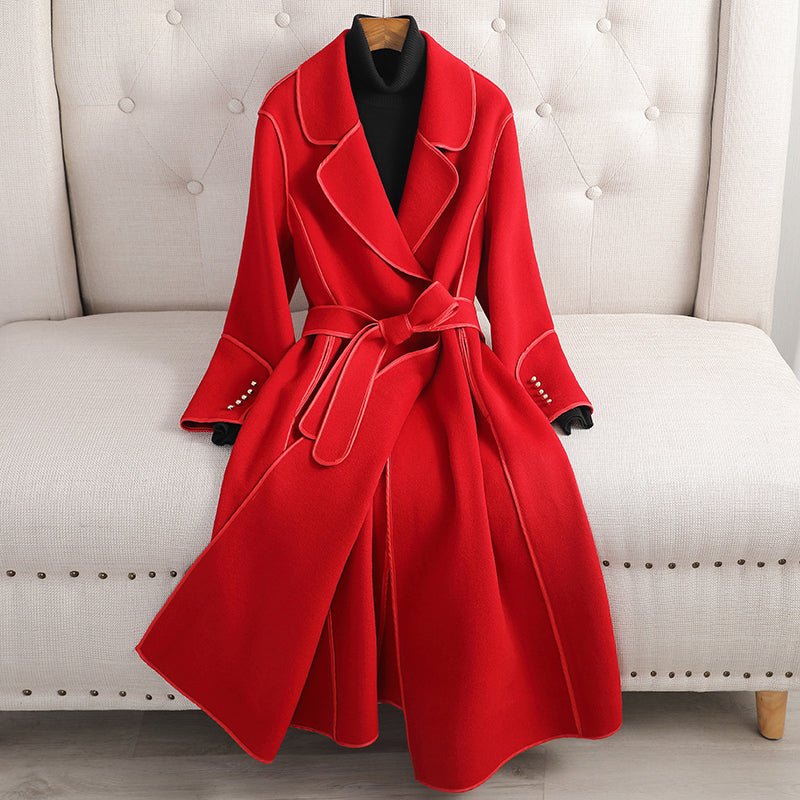 Overcoat Slimming Mid-length Over-the-knee High-end Woolen Coat