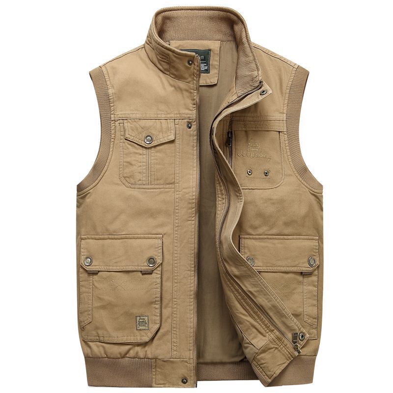 Cotton vest with multiple pockets.