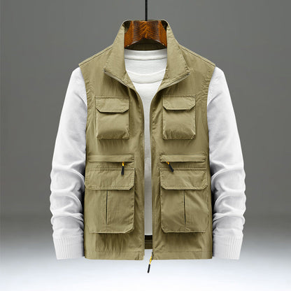 Multi-pocket outdoor work waistcoat