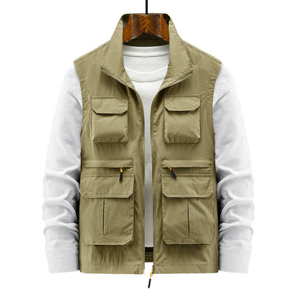 Multi-pocket outdoor work waistcoat