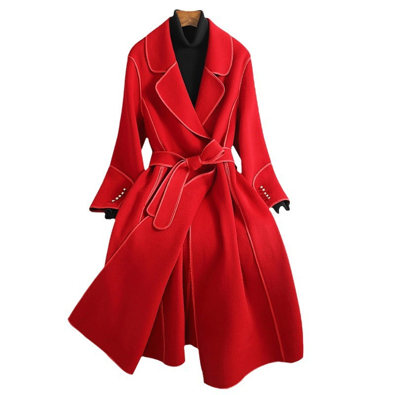 Overcoat Slimming Mid-length Over-the-knee High-end Woolen Coat