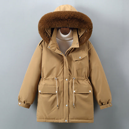 Slimming Thickened Mid-length Down Cotton Jacket Coat