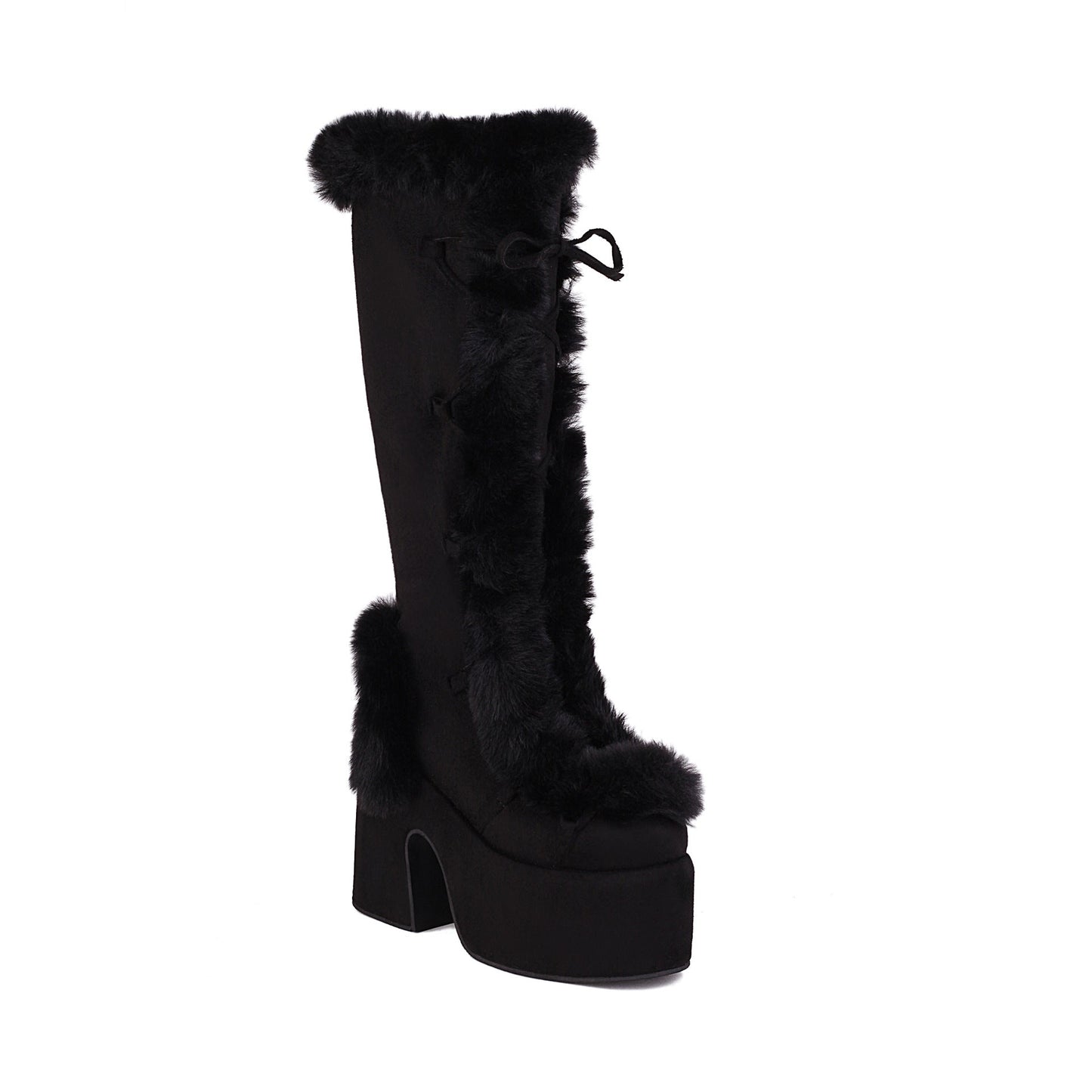 Fur Boots Platform High Heel