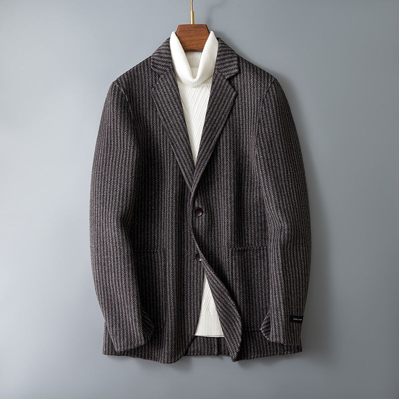 Double-sided Wool Jacket Striped Suit Jacket