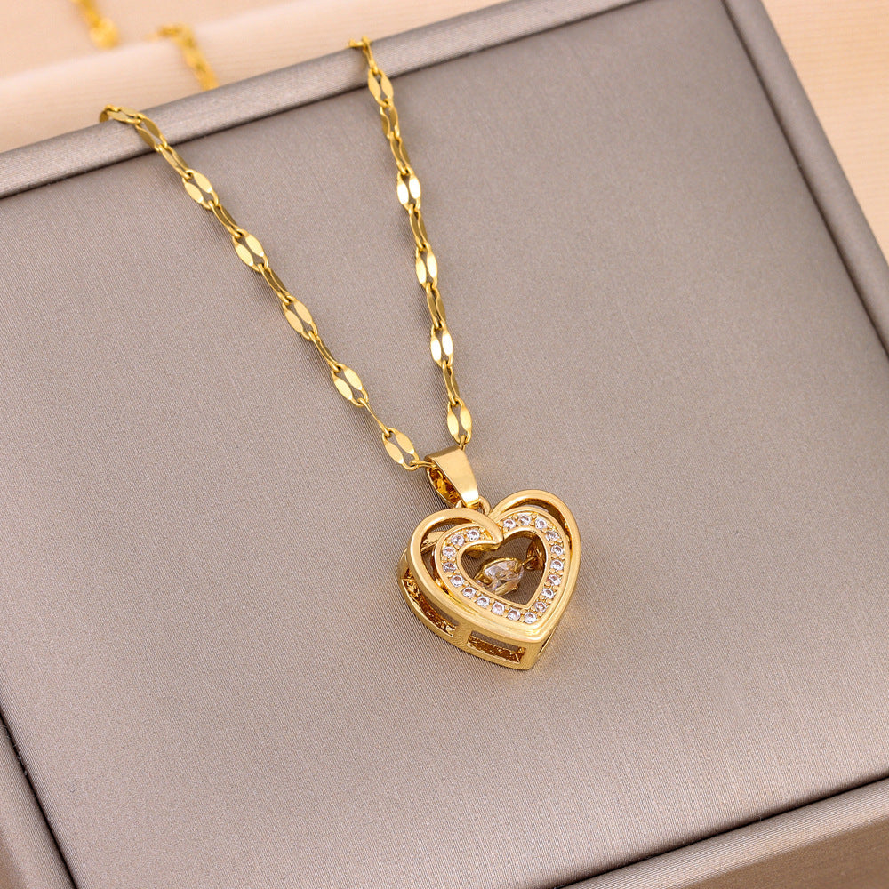 Smart Love Pendant Titanium Steel Necklace Fashion Jewelry Woman