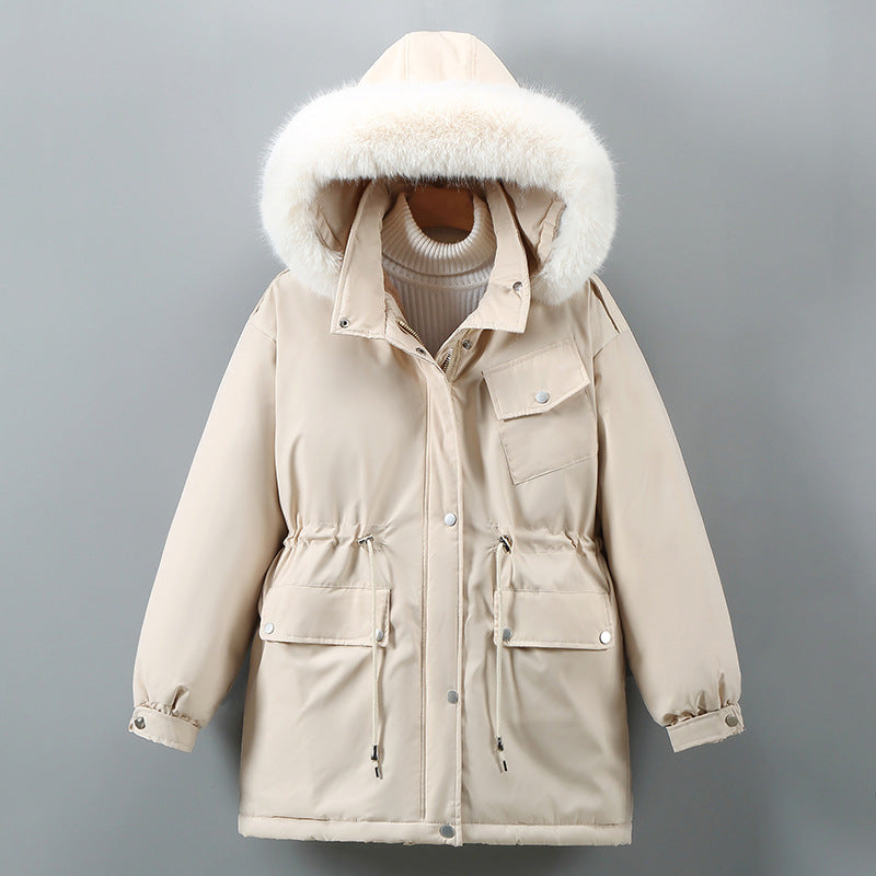 Slimming Thickened Mid-length Down Cotton Jacket Coat