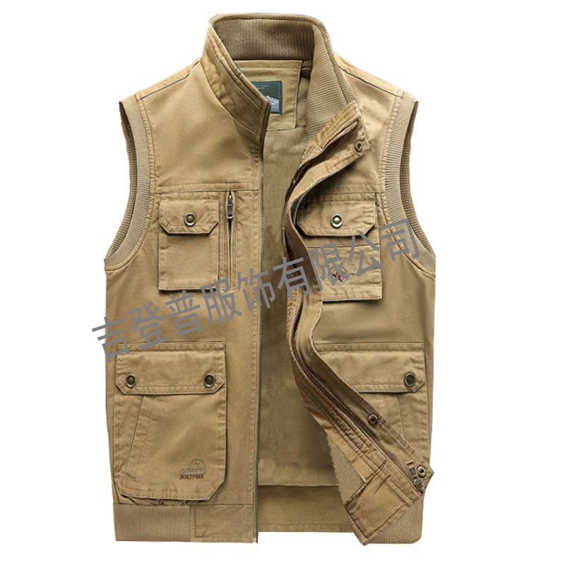 Cotton vest with multiple pockets.