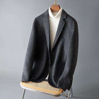 Double-sided Wool Jacket Striped Suit Jacket