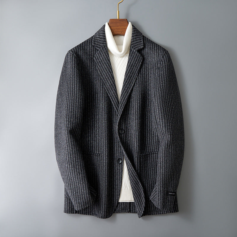 Double-sided Wool Jacket Striped Suit Jacket