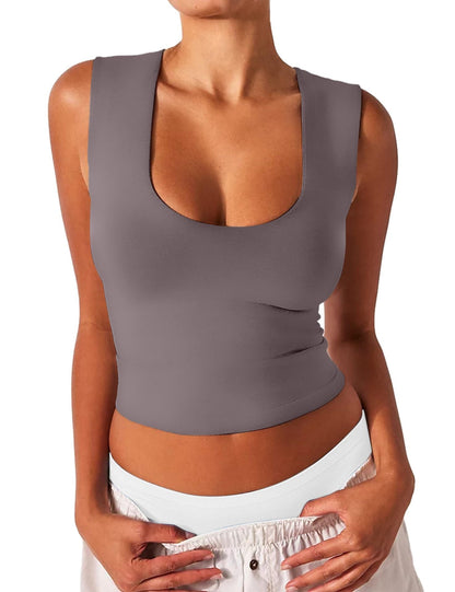 Women's Slim-fit U-neck Sleeveless Vest Top