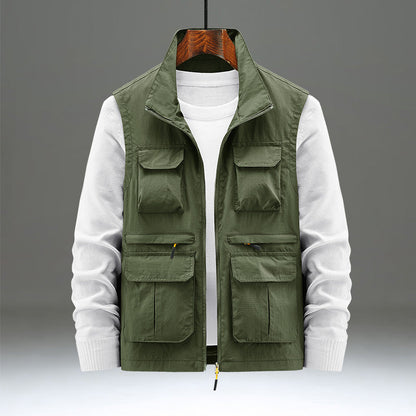 Multi-pocket outdoor work waistcoat